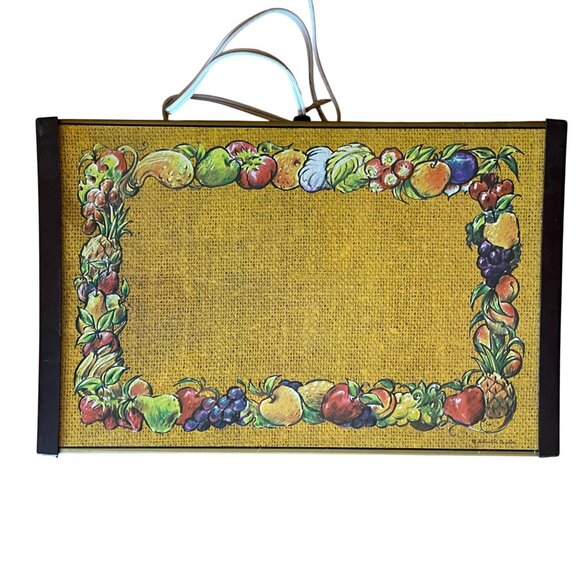 Vintage Electric Food Warmer Tray Hot Plate Fruit Border Design 17" x  11" x 1 1 - Picture 3 of 12